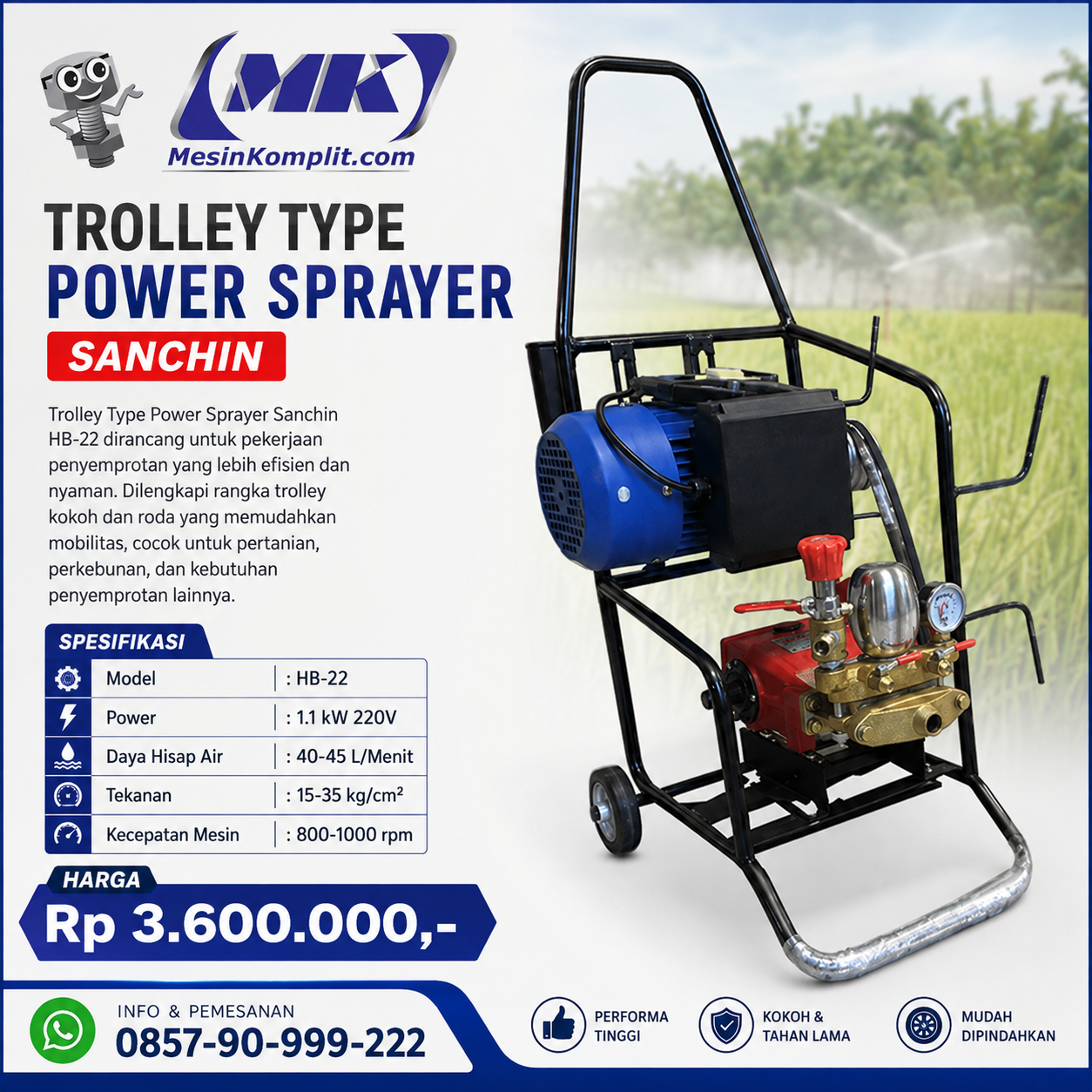 Power Sprayer Troli Roda ...